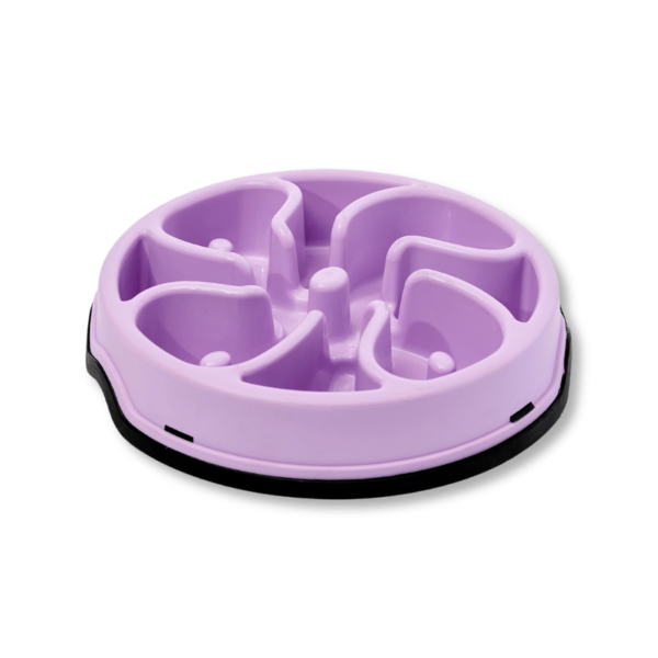 Pet Comedero Circular Antirreflujo Lila Para Perro y Gato