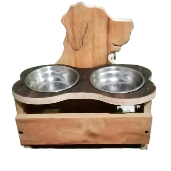 Comederos dobles para Perro en Madera