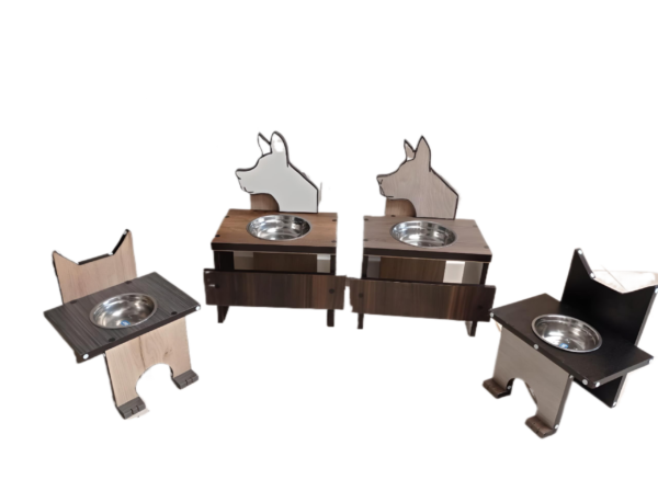 Comederos dobles para Perro en Madera - Image 3