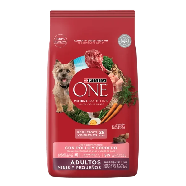 Alimento Purina One Adultos Minis y Pequeños Pollo y Cordero 3.5kg