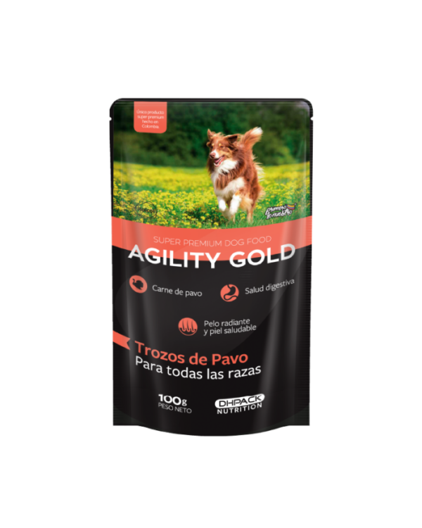 Alimento Húmedo Agility Gold Trozos  de Pavo 100Gr